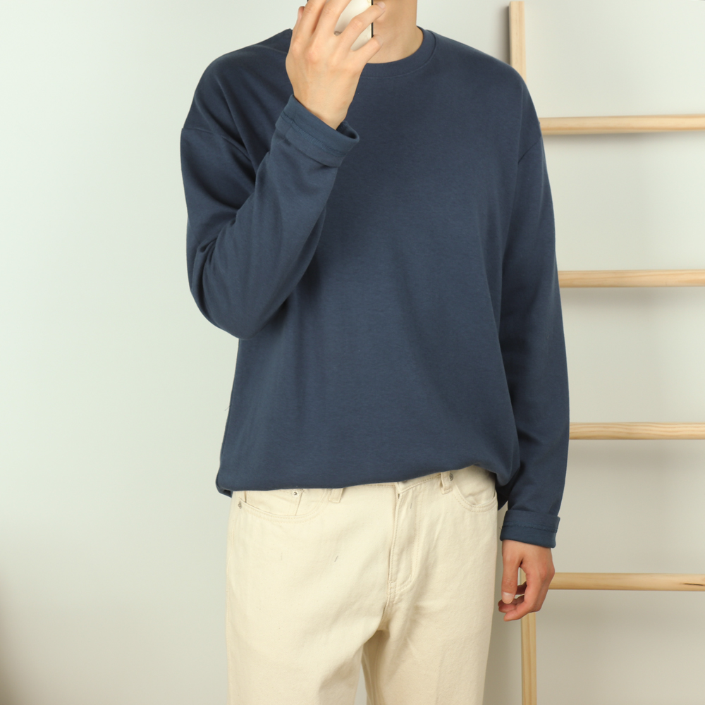 남자긴팔티 이너 레이어드 오버핏 티셔츠 - 상세 이미지 5