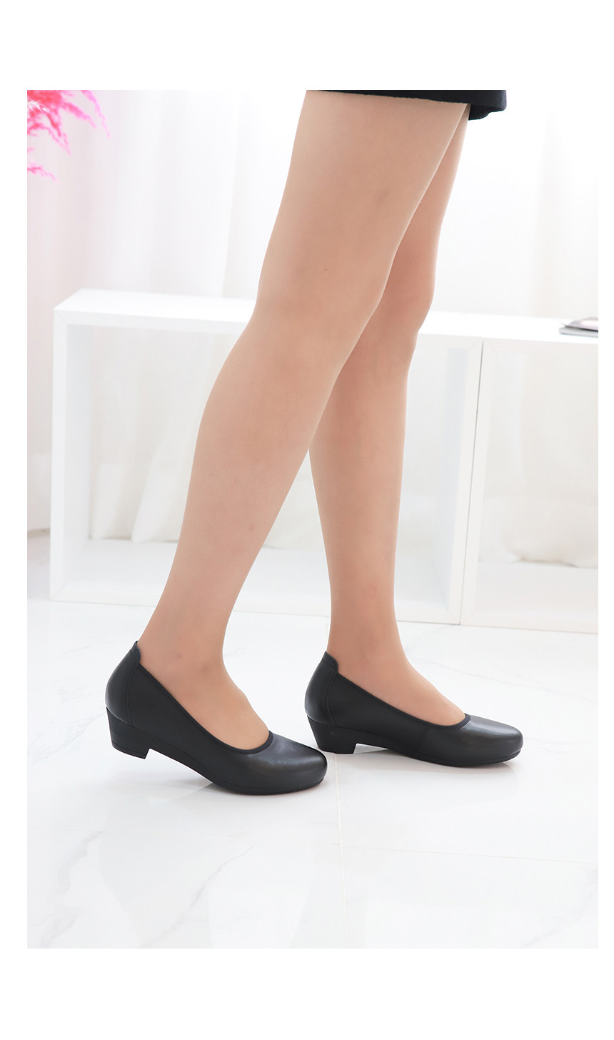 폭신 편안한 소가죽 펌프스 승무원 유니화 면접구두 빅사이즈 220 255 260까지 3cm 4cm 5cm 상세 이미지 22