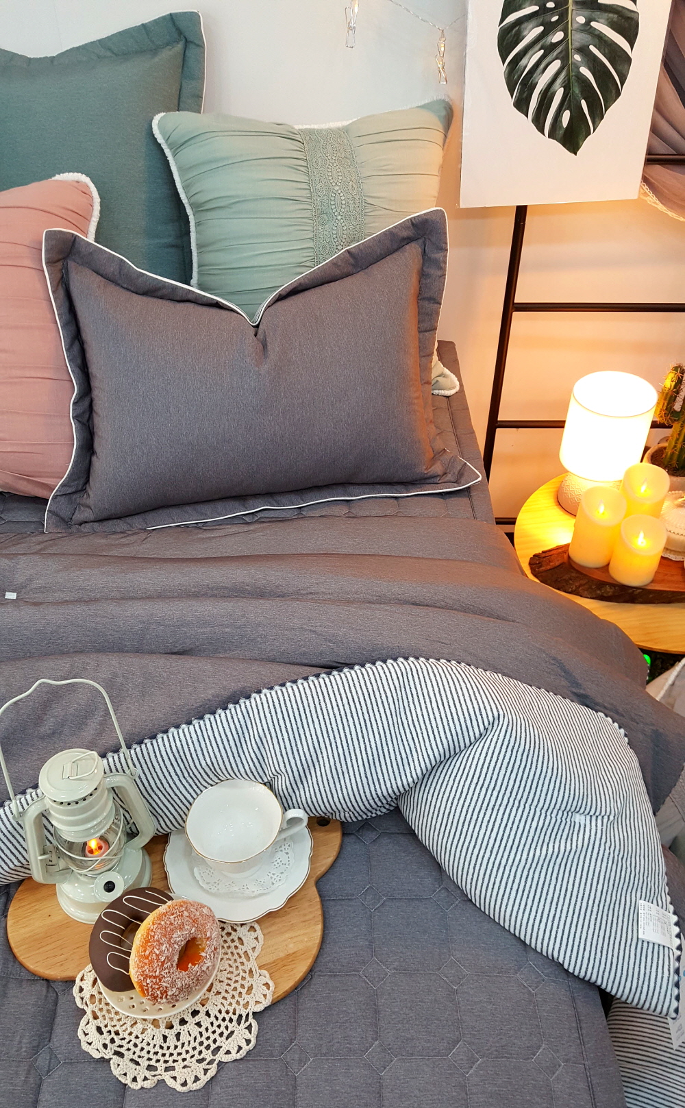 오월 알러지케어 뱀부 마이크로화이바 기숙사 차렵 이불 침구 세트 슈퍼싱글 퀸 사이즈