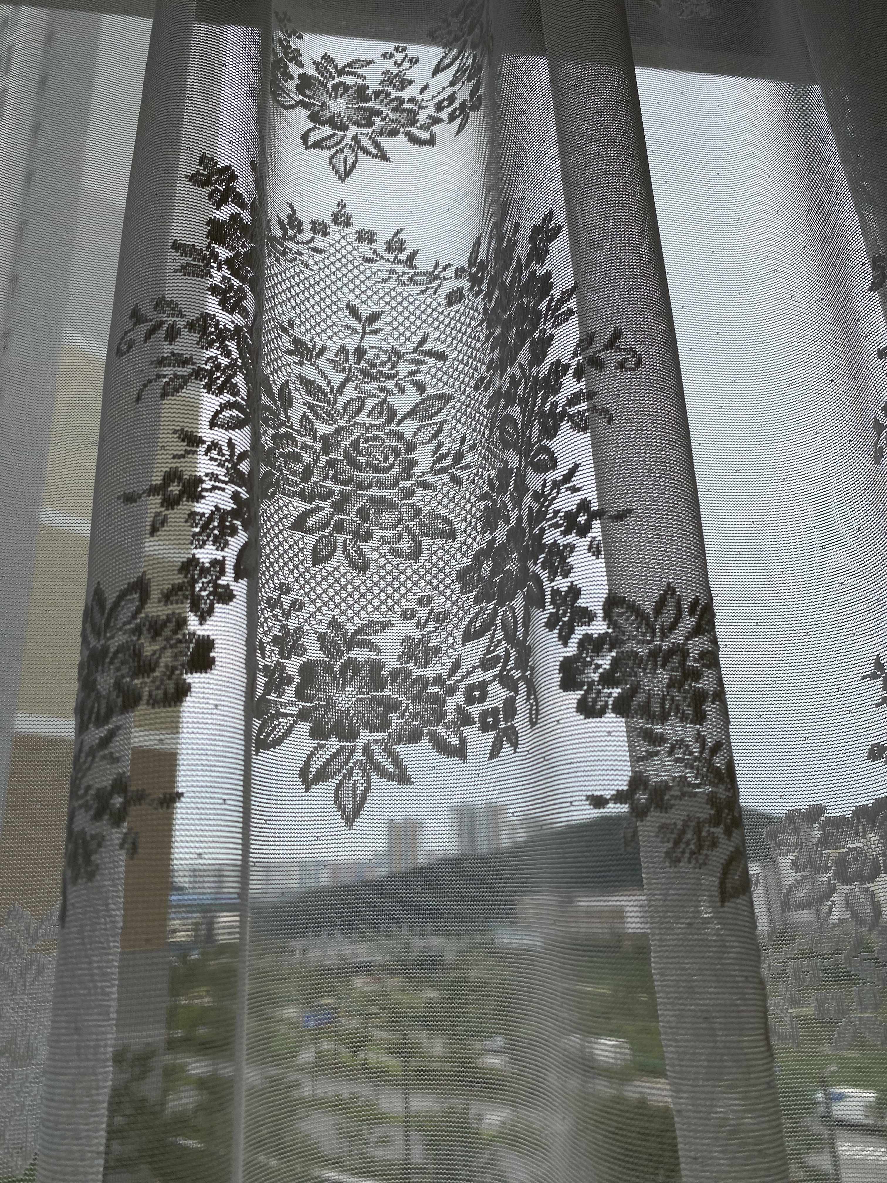 눈꽃망사 자수 레이스 포인트 속커튼(맞춤제작)