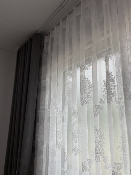 눈꽃망사 자수 레이스 포인트 속커튼(맞춤제작)