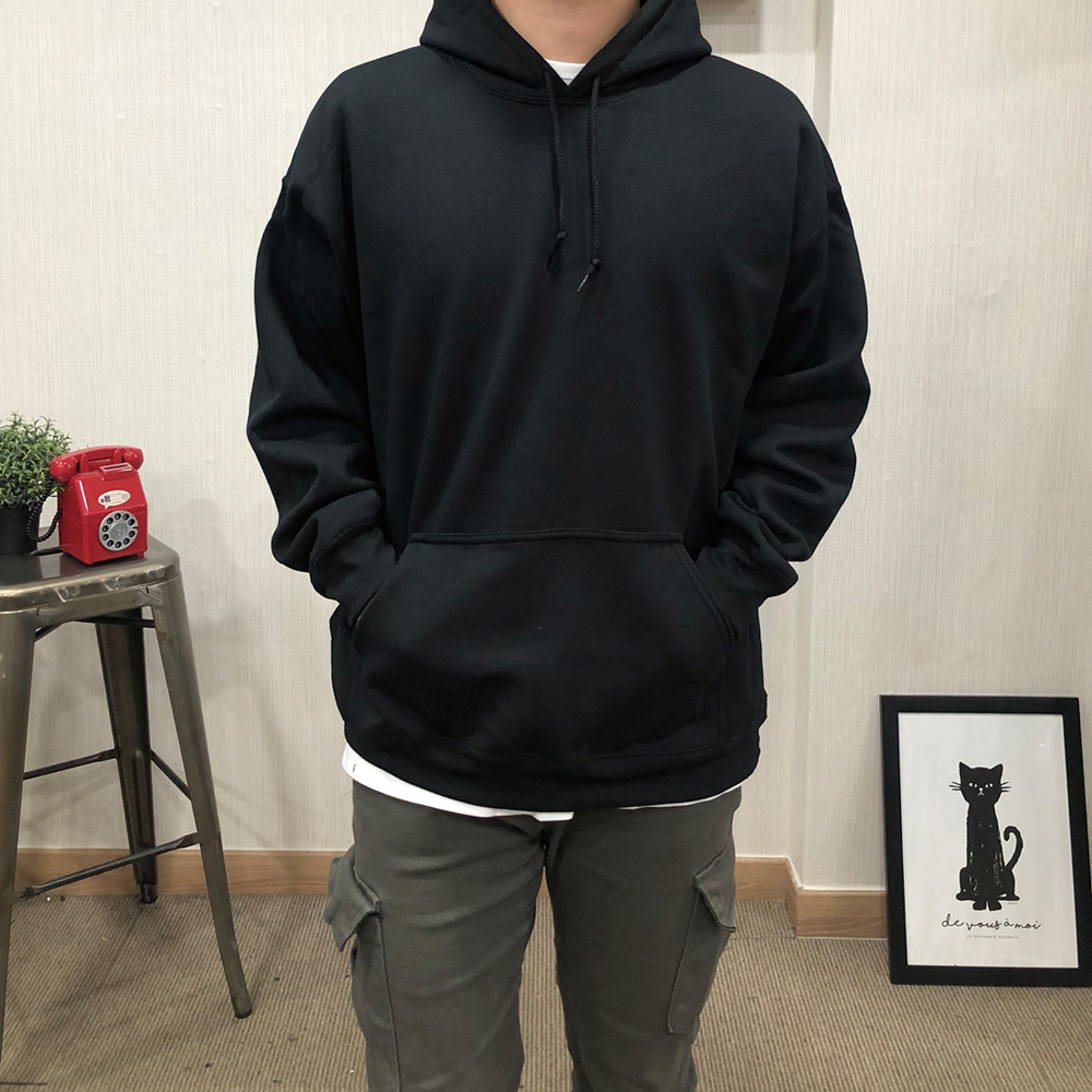 길단 12500 남자후드티 무지 기모 오버핏 후드티 빅사이즈 - 상세 이미지 3