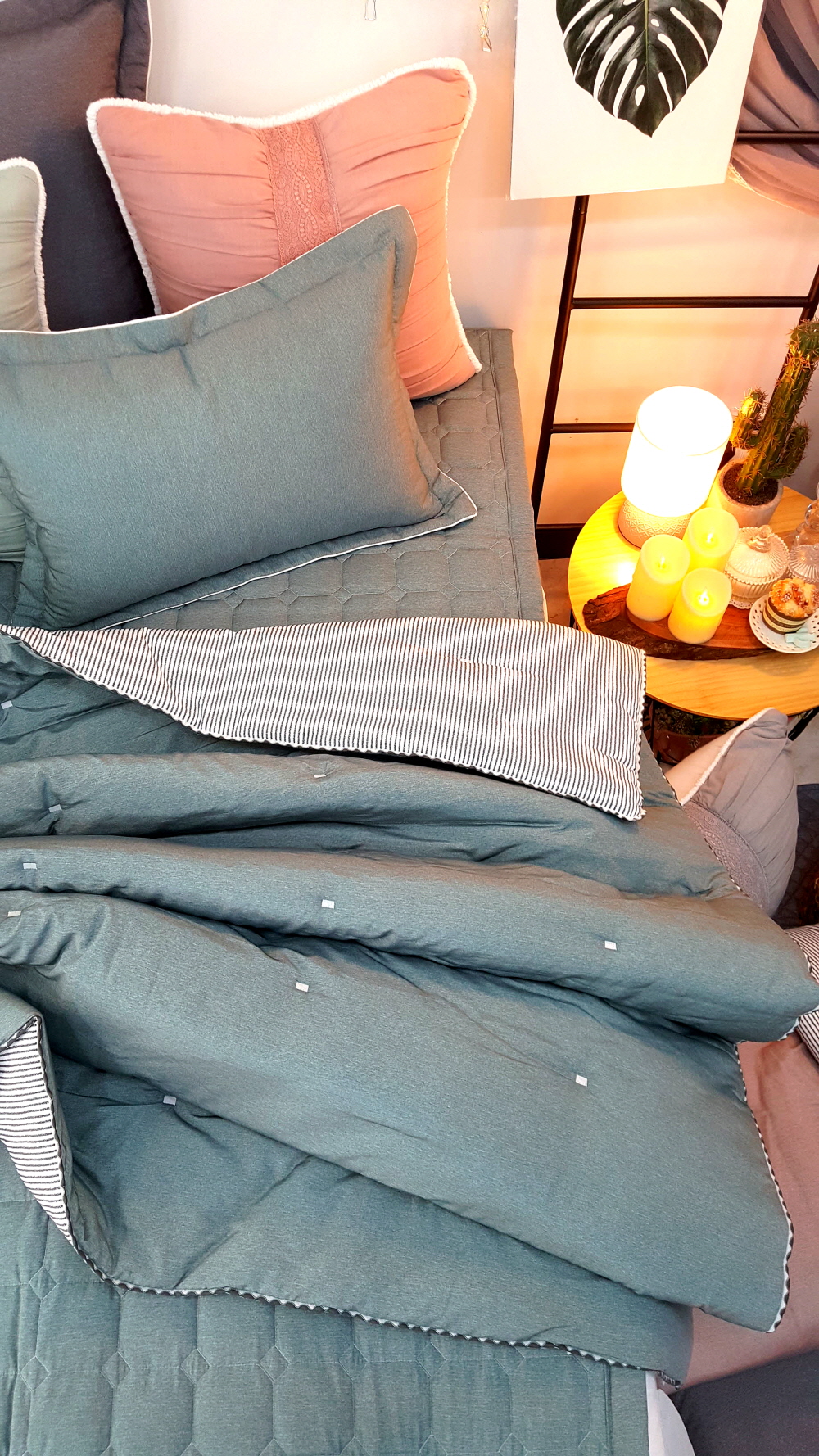 오월 알러지케어 뱀부 마이크로화이바 기숙사 차렵 이불 침구 세트 슈퍼싱글 퀸 사이즈