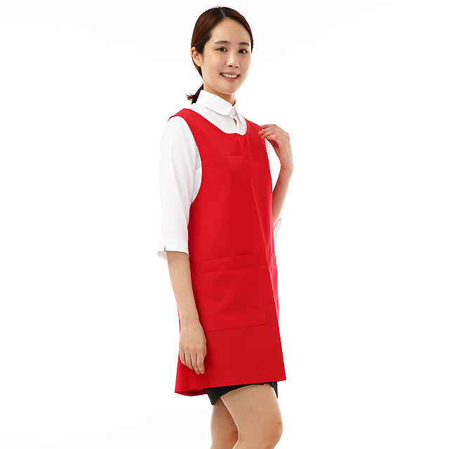 (5color)기능성 포그니 밤색원피스앞치마 요양원 요양보호사 식당서빙앞치마 - 상세 이미지 2