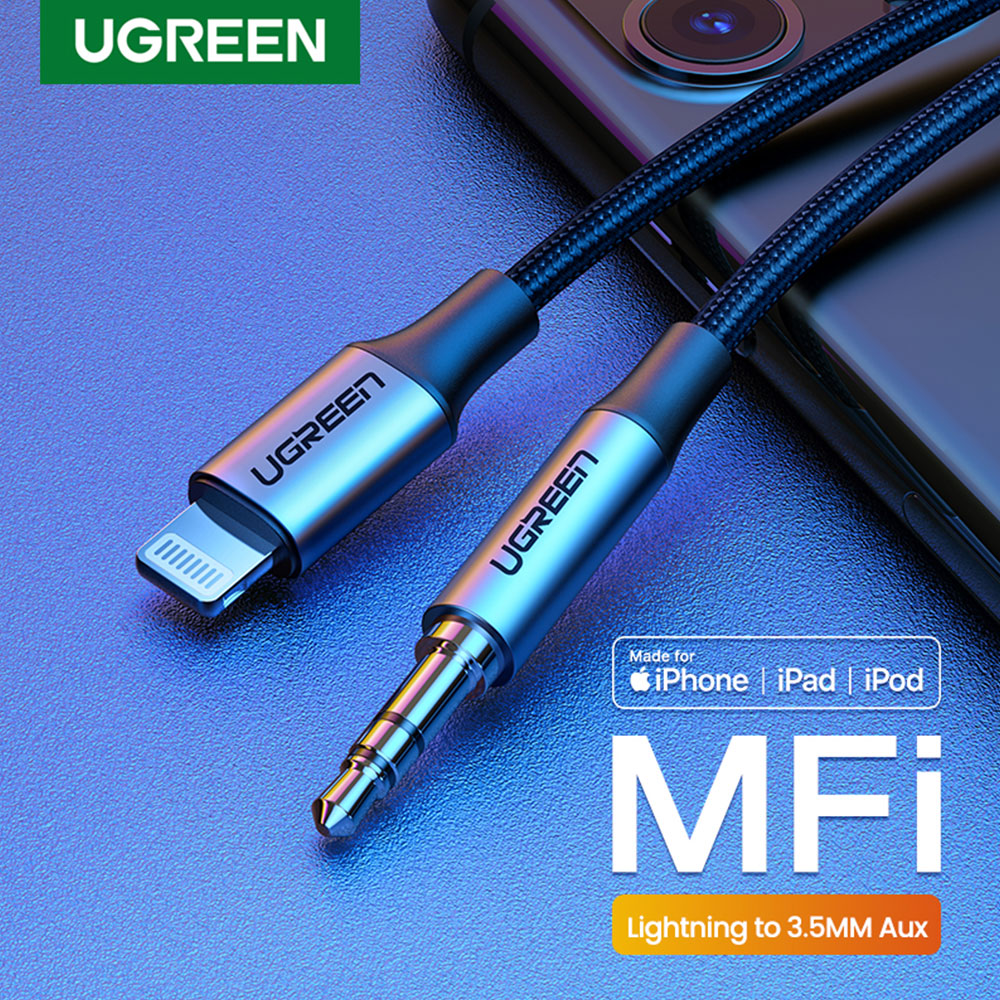 유그린 MFi 3.5mm AUX 라이트닝 8핀 오디오 케이블 1m - 상세 이미지 2