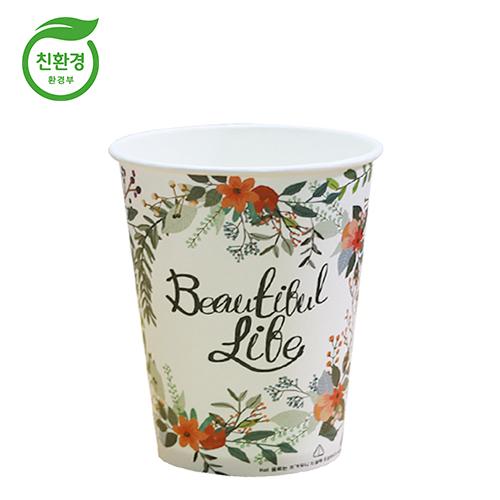 테이크아웃 친환경 종이컵 330ml 꽃 100개 - 상품 이미지