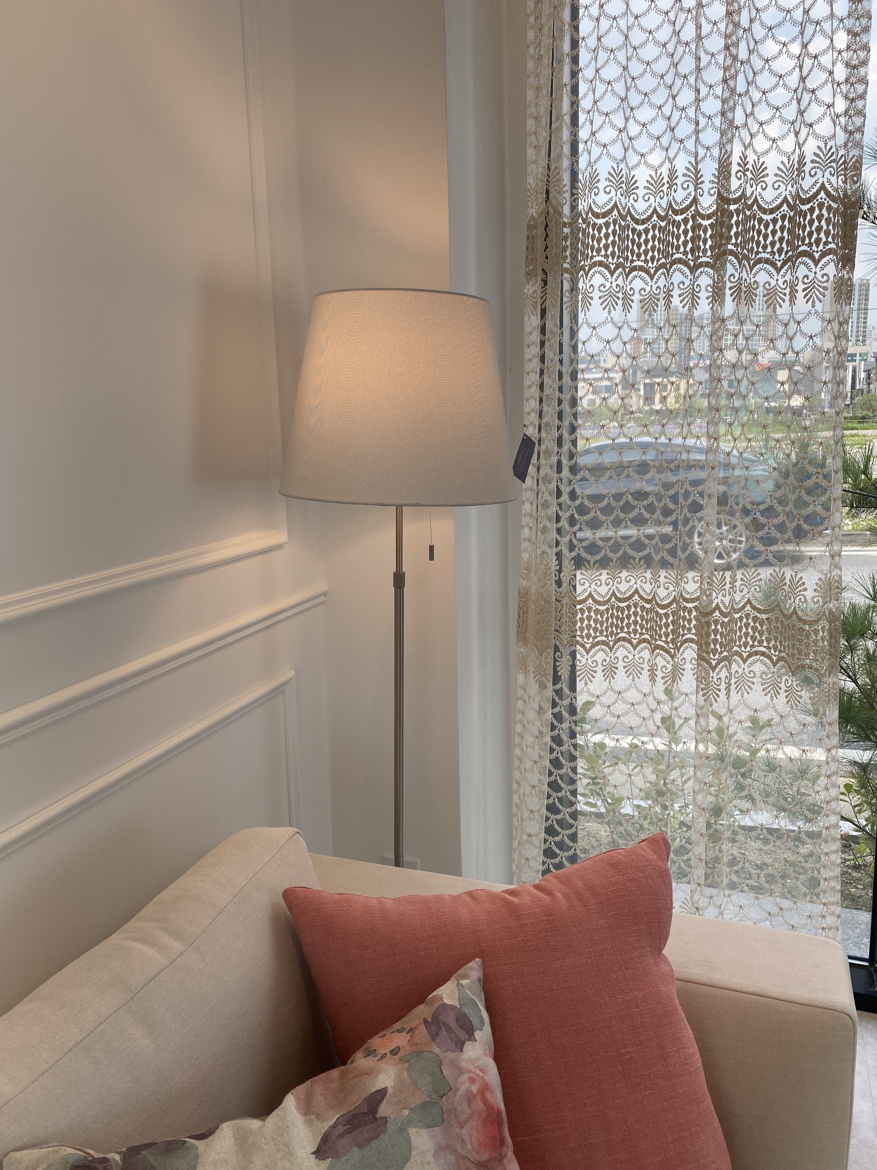 금사망사 자수 레이스 포인트 수입속커튼(맞춤제작)