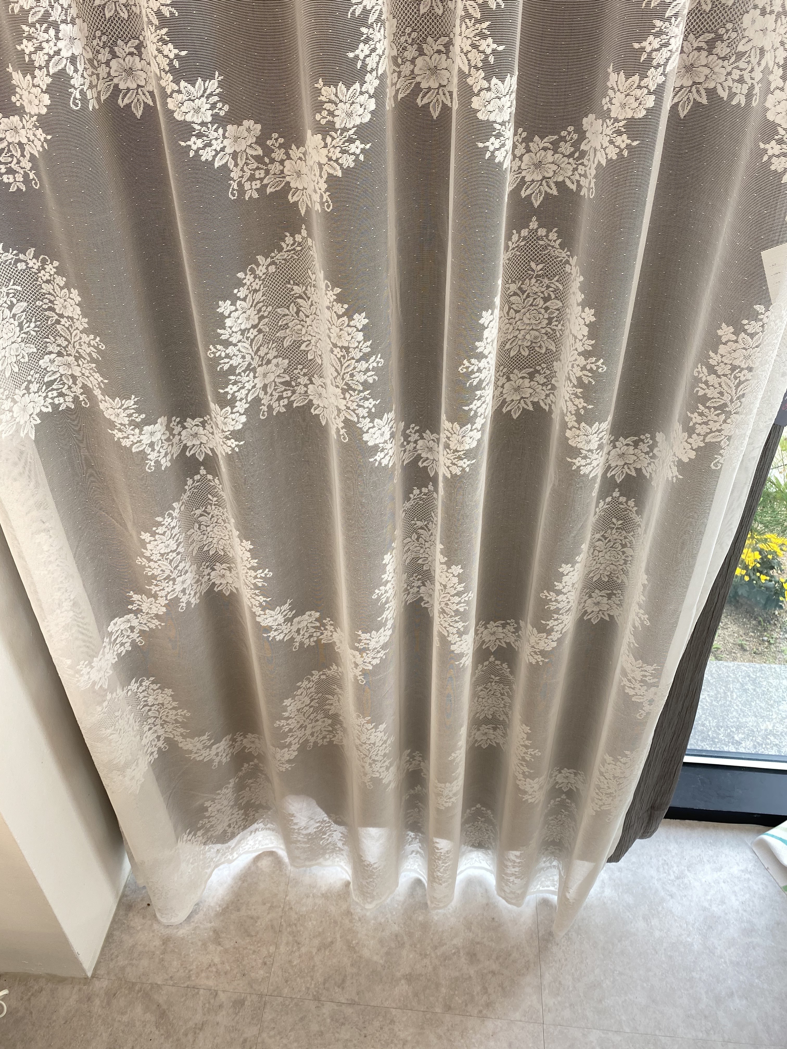 눈꽃망사 자수 레이스 포인트 속커튼(맞춤제작)