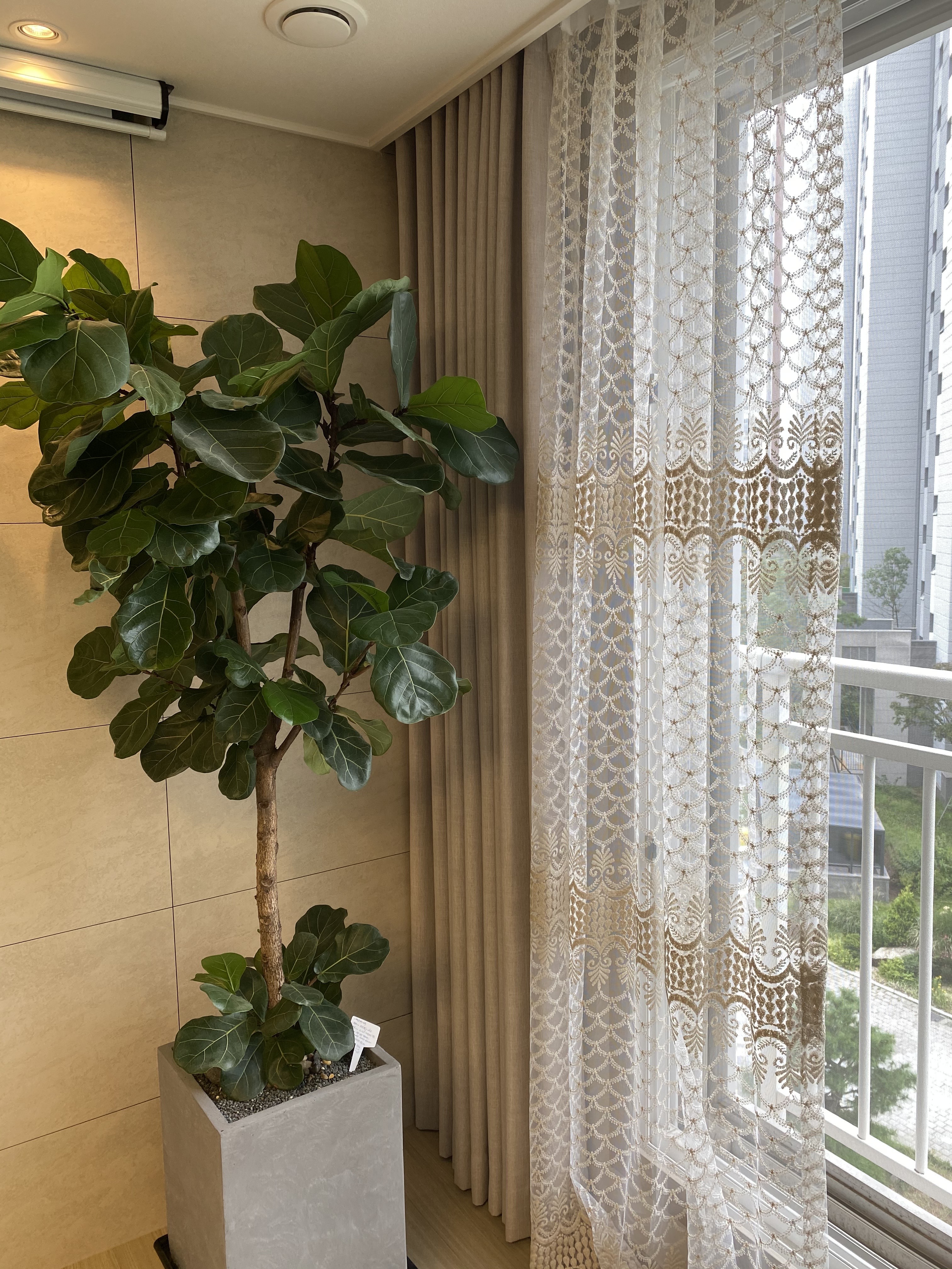 금사망사 자수 레이스 포인트 수입속커튼(맞춤제작)