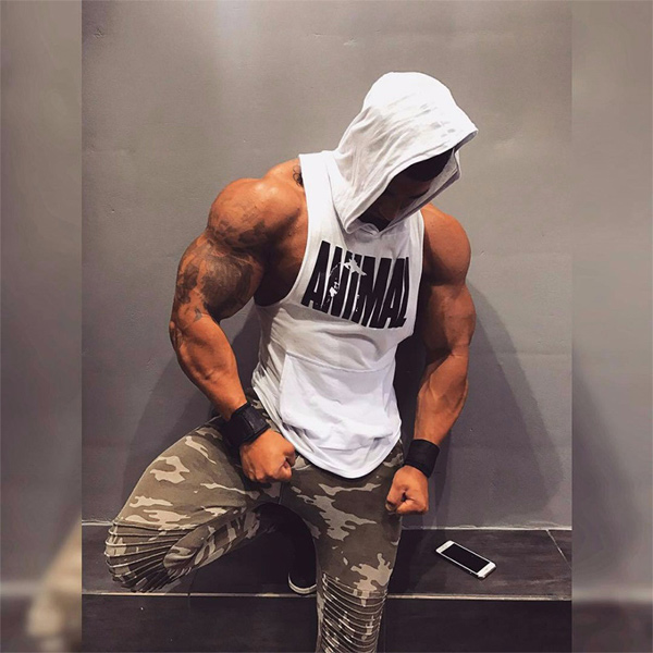 SKULL 남자 헬스나시 짐웨어 운동복 머슬핏 헬스복 - 상세 이미지 5