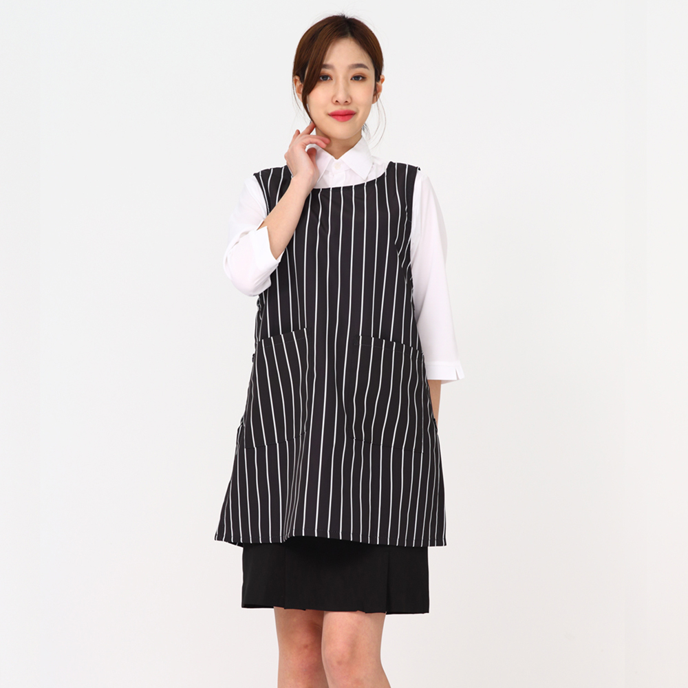 (5color)기능성 포그니 밤색원피스앞치마 요양원 요양보호사 식당서빙앞치마 - 상세 이미지 4