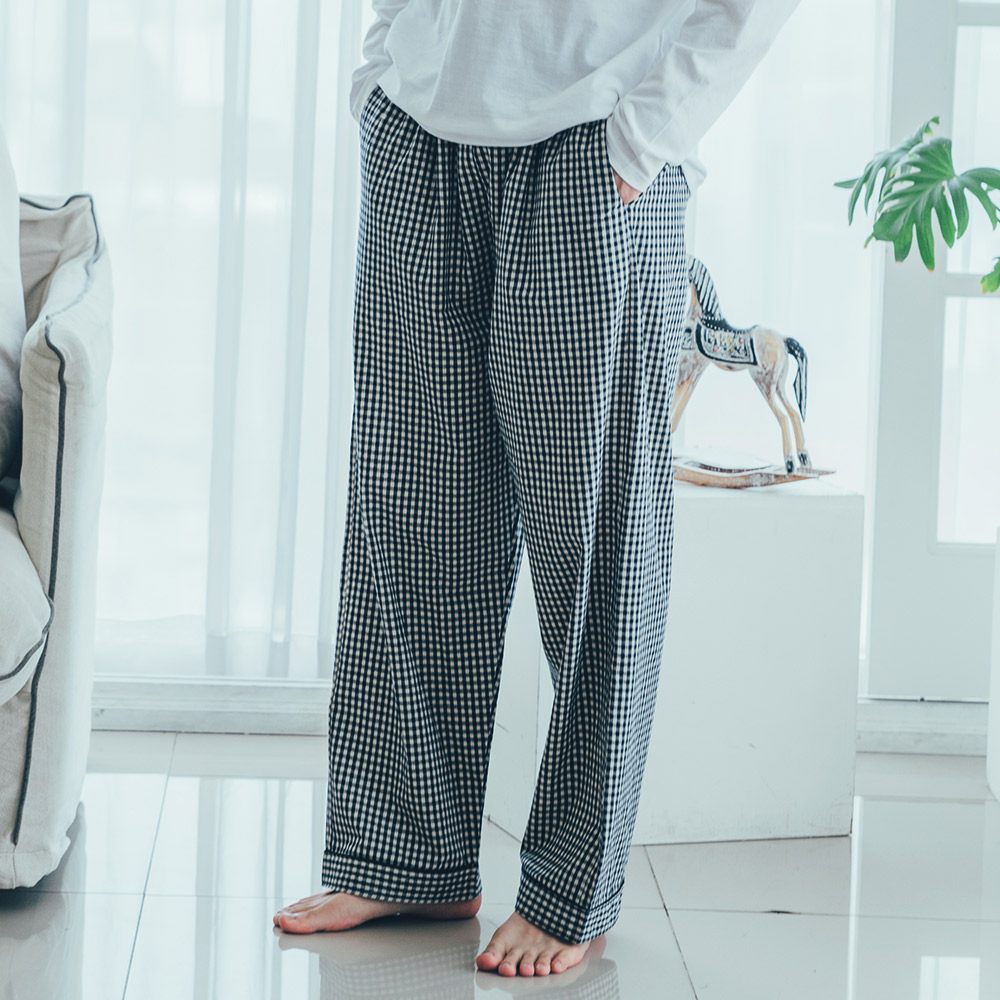 도씨 홈웨어 남성용 순면 9부 커플 잠옷바지