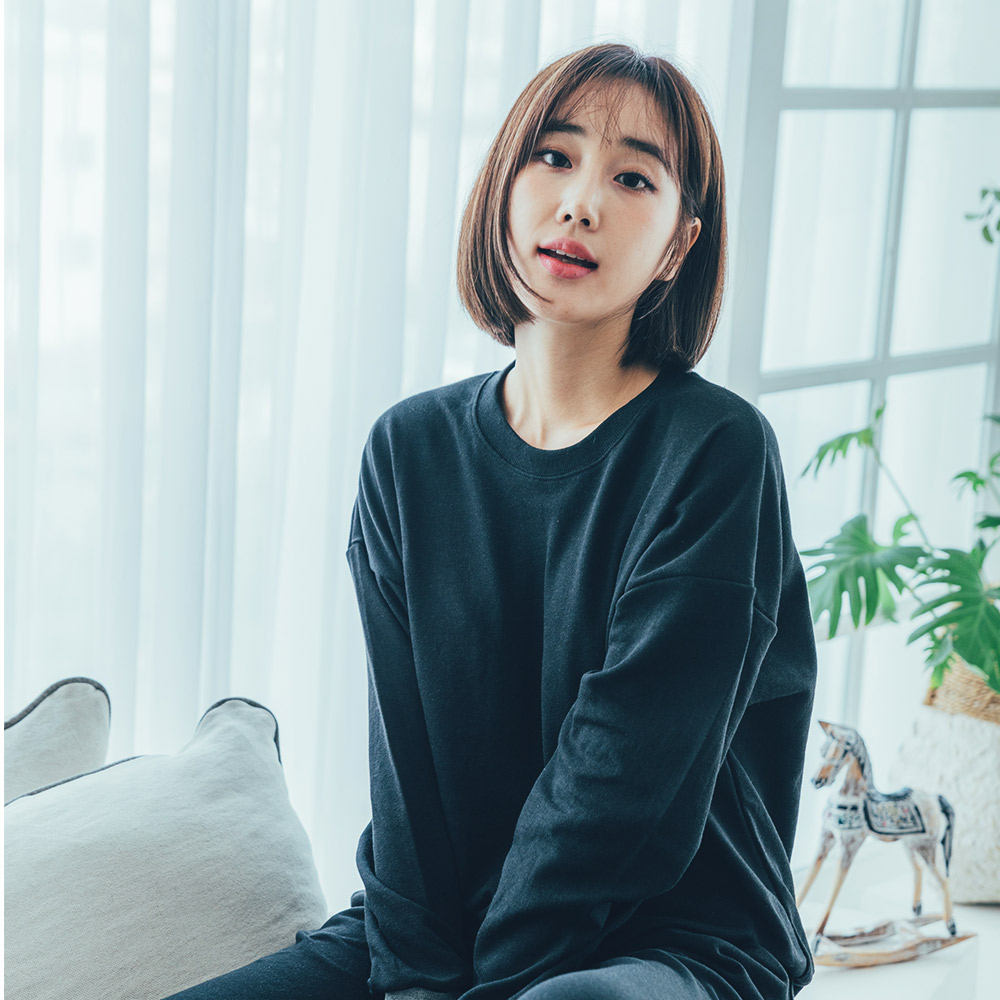 [에이원] 홈웨어 여자 면 무지 커플 잠옷 상하세트 - 상세 이미지 4