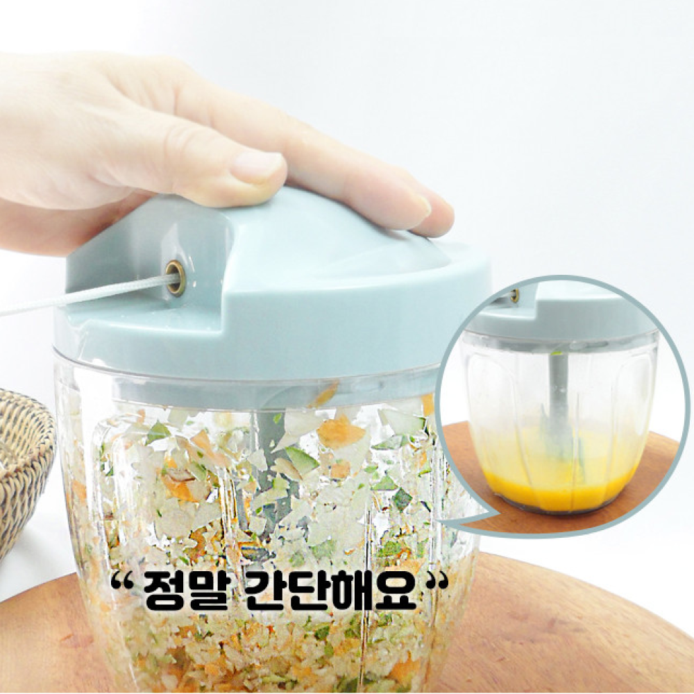 만능 야채 다지기 이유식 채소 고추 양파 수동 믹서기 차퍼 마늘가는기계 900ml - 상세 이미지 4