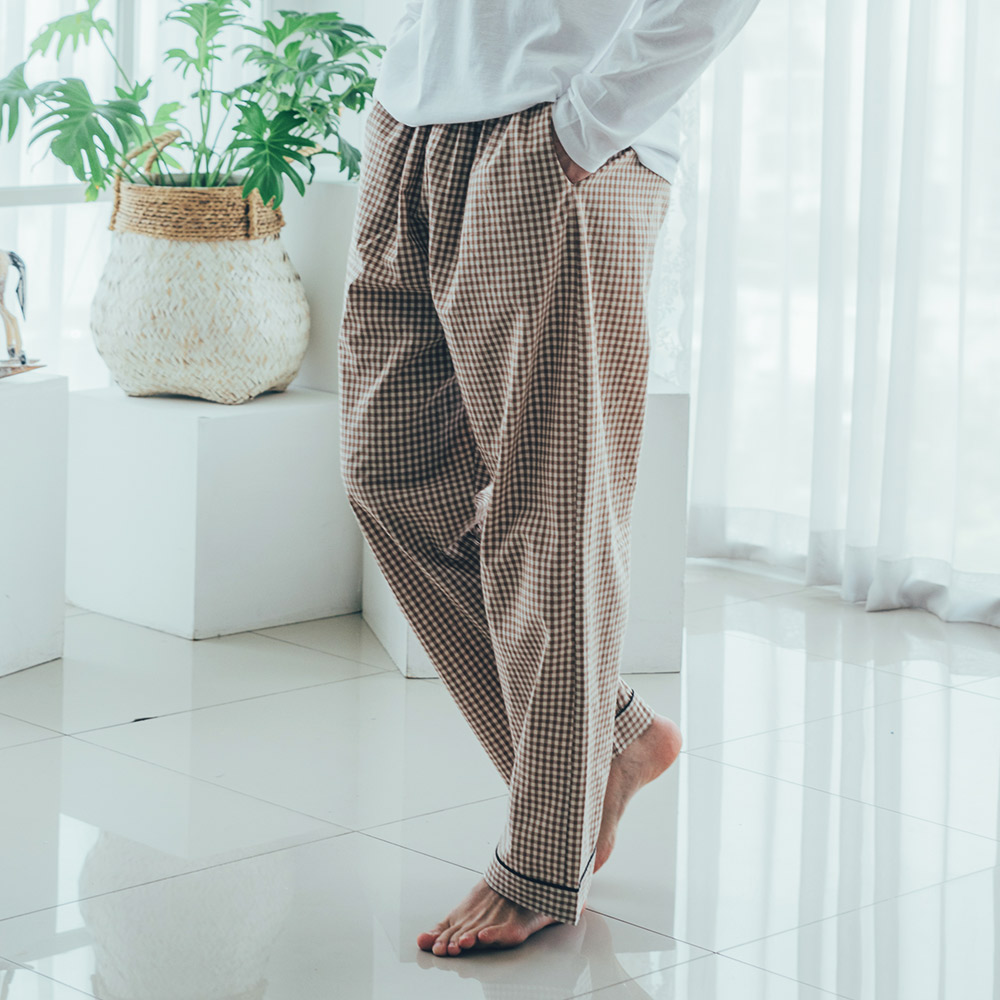도씨 홈웨어 남성용 순면 9부 커플 잠옷바지 - 상세 이미지 2