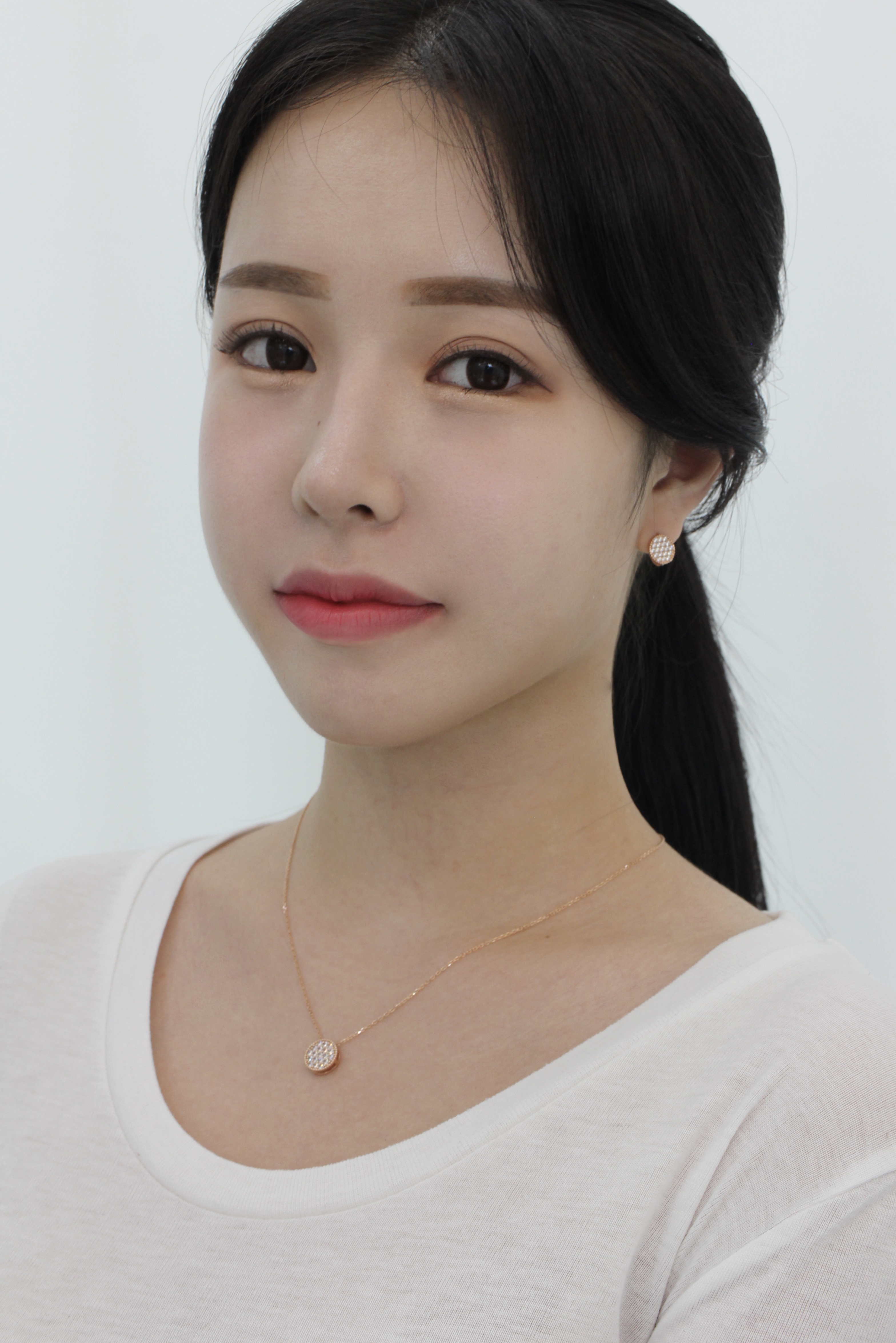 큐빅 나인틴 럭셔리 서클 러블리 14k 골드 데일리 펜던트(체인 별도) - 상세 이미지 2