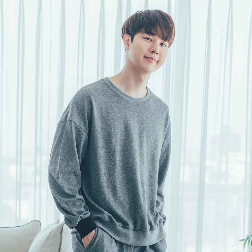 [에이원] 홈웨어 여자 면 무지 커플 잠옷 상하세트 - 상세 이미지 5
