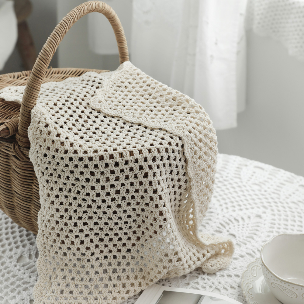 도리스 크로쉐 손뜨개 사각 매트 테이블보 S