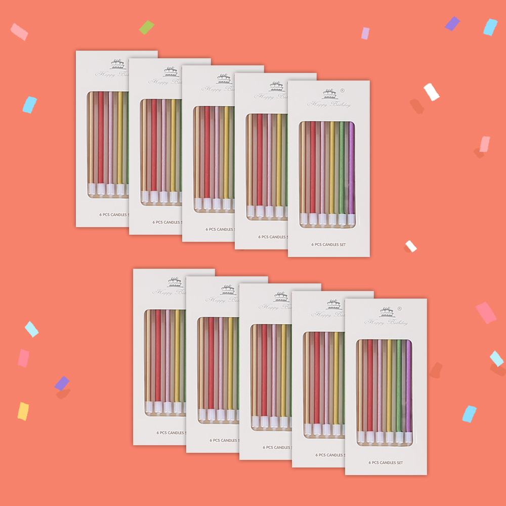 데썸파티 대용량 메탈 롱 스틱 초 생일 파스텔 케잌 컬러 초 - 상품 이미지
