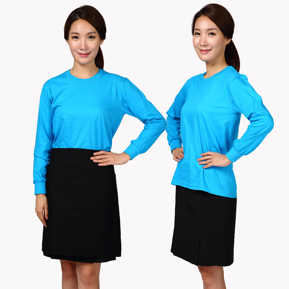(15color)20수라운드면 긴팔티셔츠 가게 음식점 단체 식당유니폼 주방위생복 홀서빙복 - 상세 이미지 3