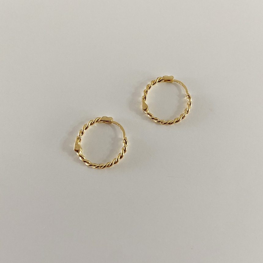14K 금침 기본 데일리 원터치 링귀걸이 골드핀 - 상세 이미지 5