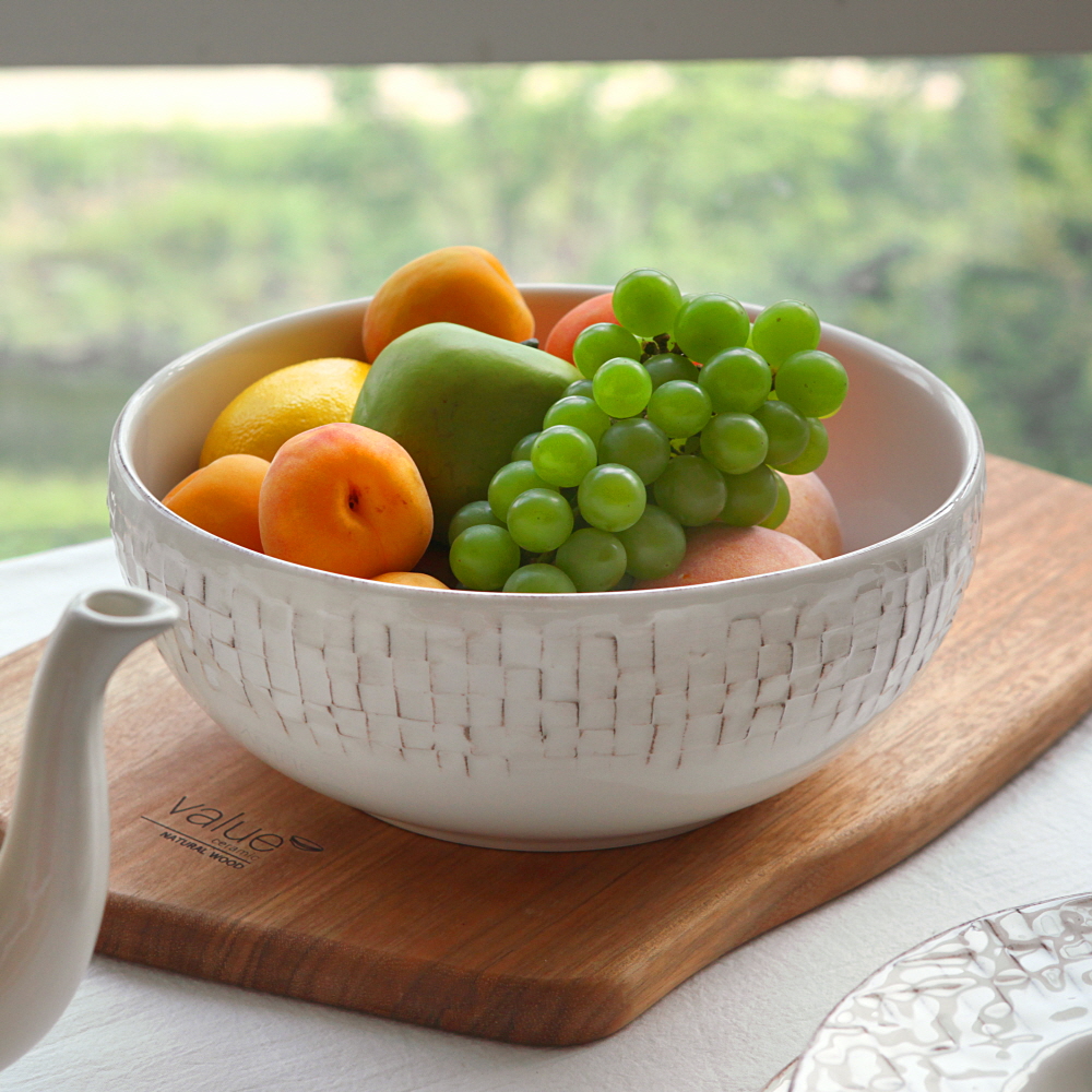 포르투갈 벨류세라믹 아리아나 빈티지 디저트 도자기 플레이트 / 샐러드볼 25cm - 상품 이미지