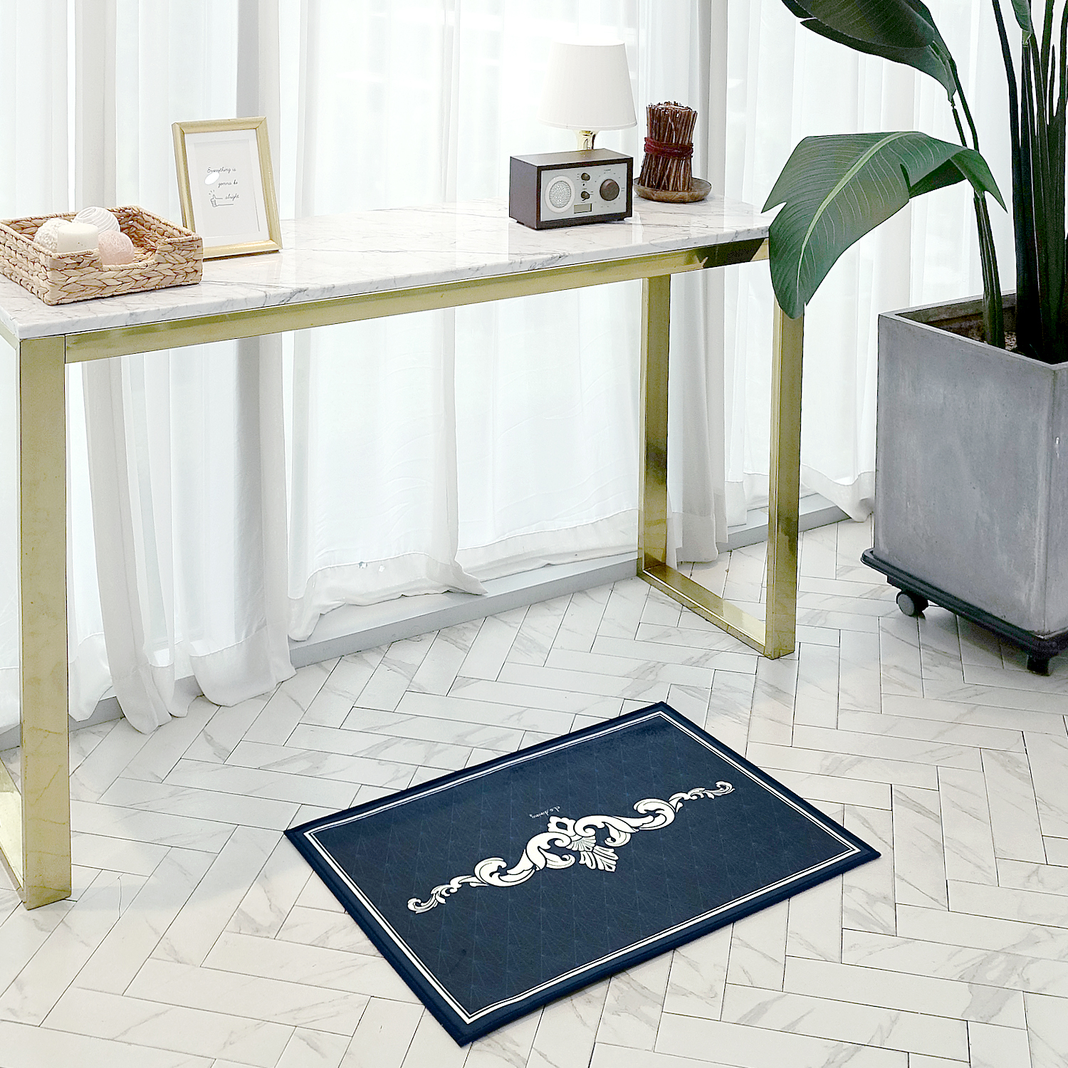 초극세사 로얄 네이비 발매트 엘라다이닝 주방매트 욕실매트 - 상세 이미지 3