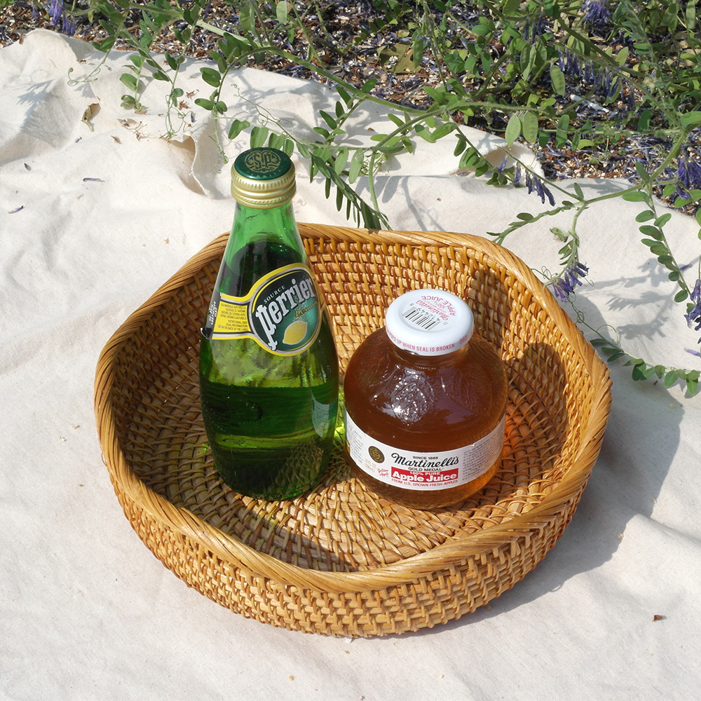 라탄 원형 간식 빵 과일 귤 보관 바구니 대형