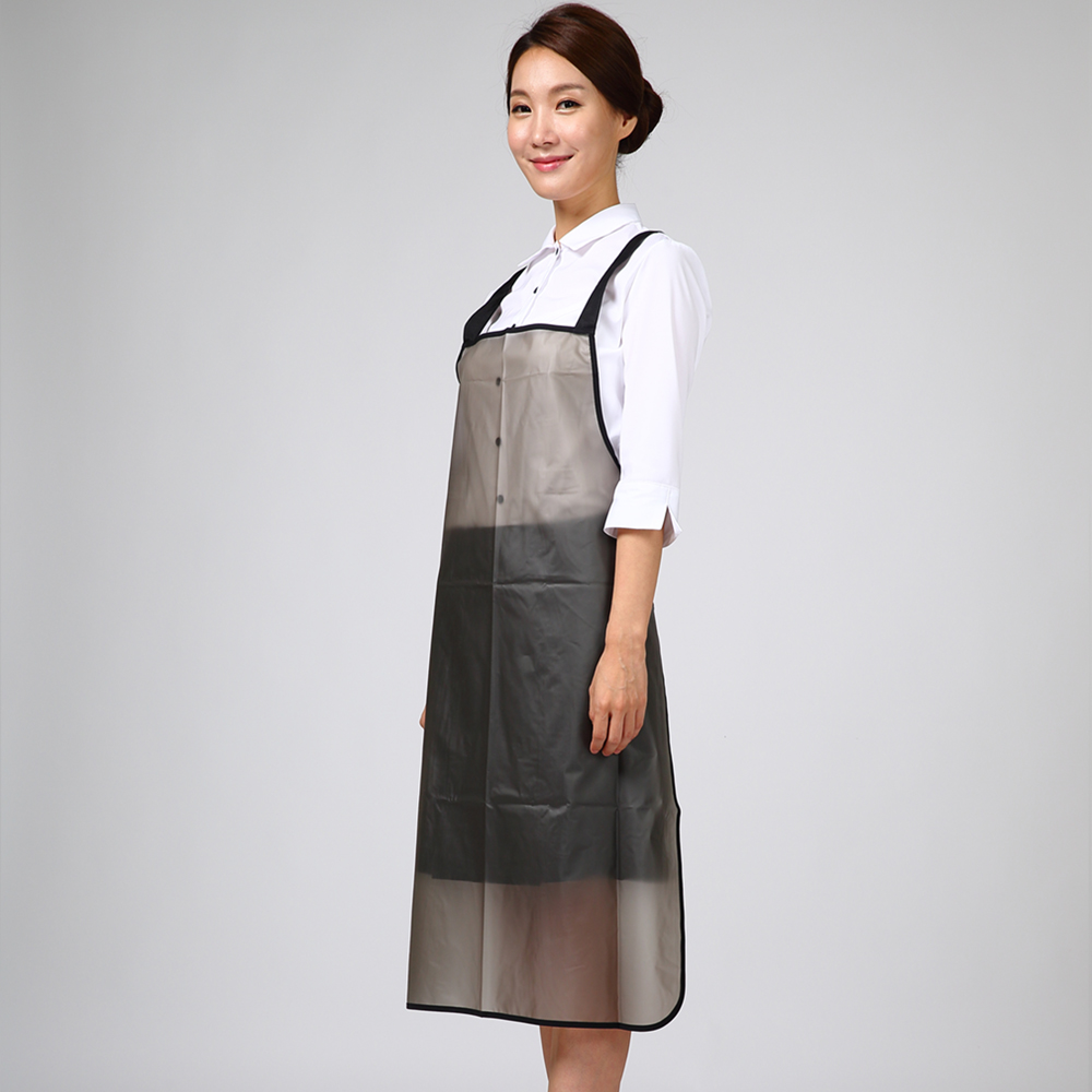 (5color)회색 H형반투명 우레탄 방수앞치마(중) 이미지 3