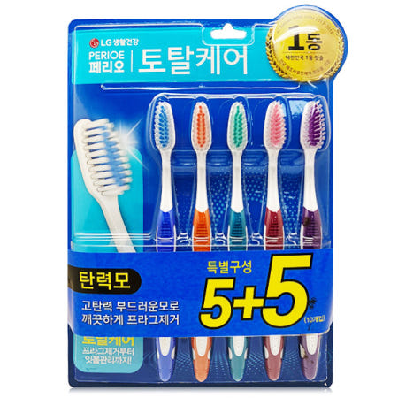 페리오 토탈케어 탄력모 칫솔 5+5입