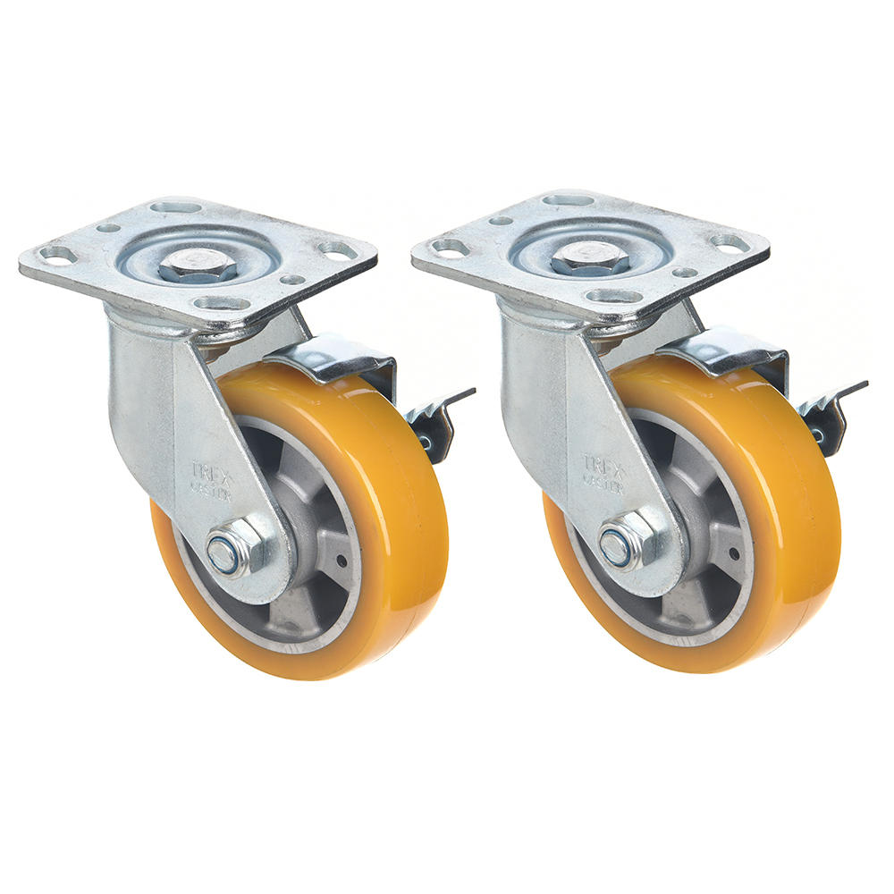 티렉스 우레탄 캐스터 중량용 바퀴 100mm 고정 P684R-2(YELLOW) 2개 - 상세 이미지 4
