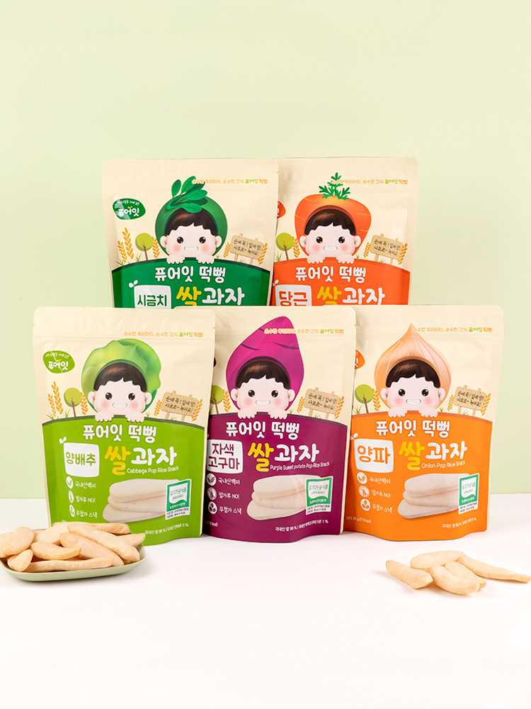 퓨어잇떡뻥 유기농 야채쌀과자 5종세트 아이과자 간식