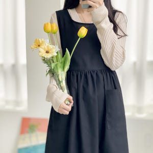 [한스데이] 루즈핏 롱 원피스 린넨 앞치마 자체제작 꽃집 공방 에이프런 솔직 후기 | 실제 배치 사진 포함 - 상품 이미지 2