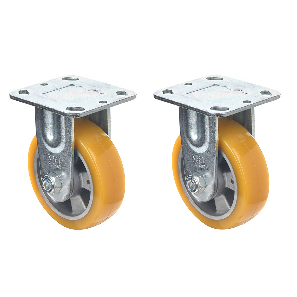 티렉스 우레탄 캐스터 중량용 바퀴 100mm 고정 P684R-2(YELLOW) 2개 - 상세 이미지 2
