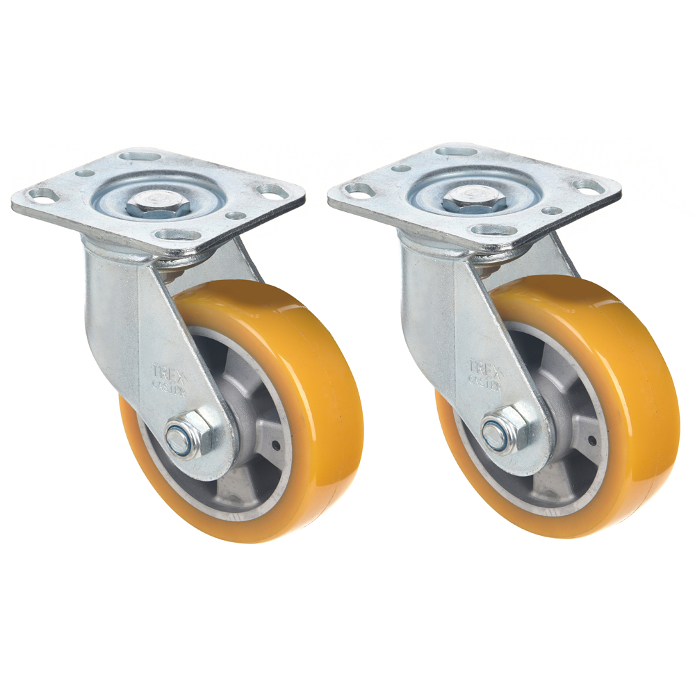 티렉스 우레탄 캐스터 중량용 바퀴 100mm 고정 P684R-2(YELLOW) 2개 - 상세 이미지 3