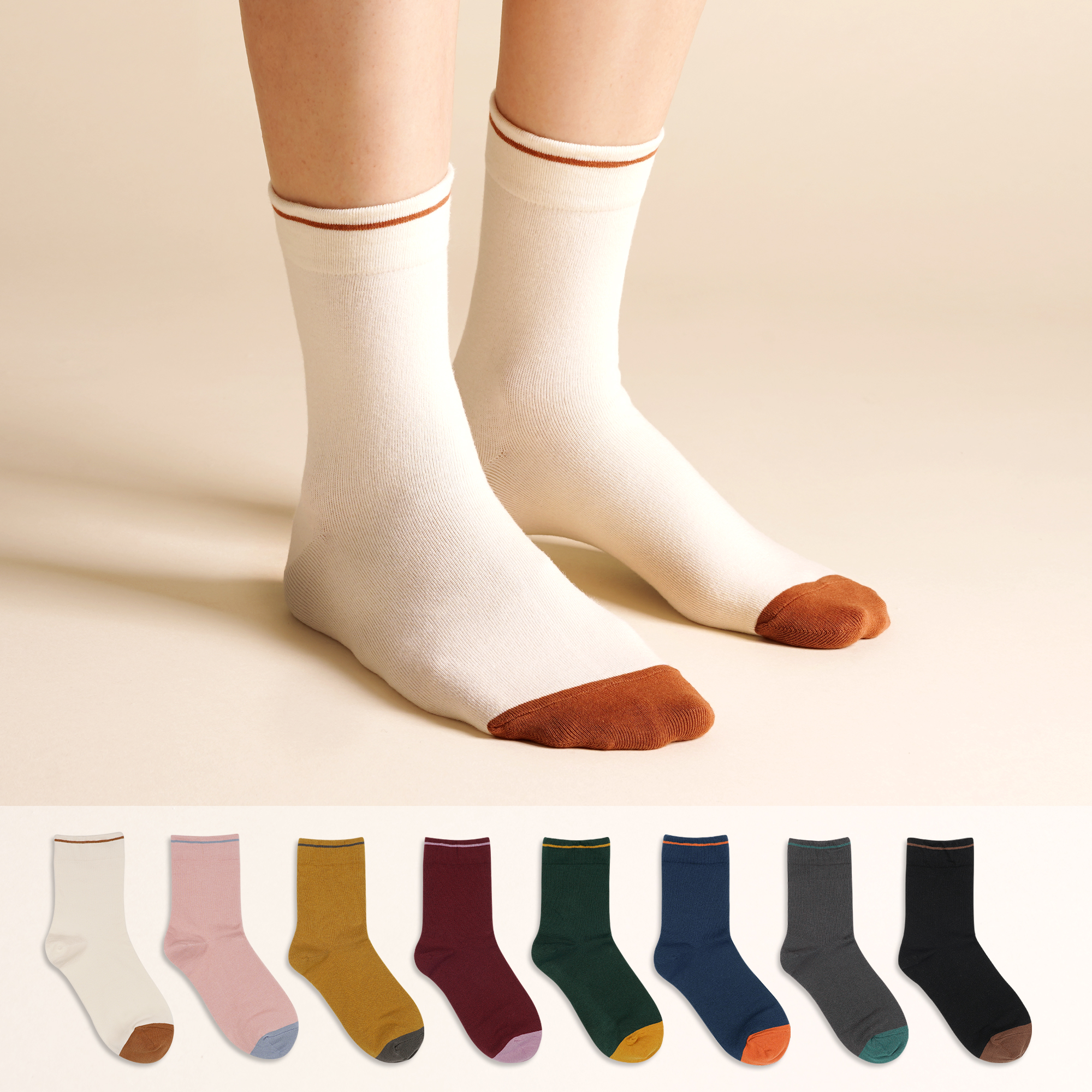 삭피엔스 여자 패션 양말 컬러 토즈 제품 이미지