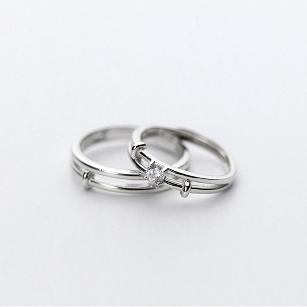 실버 925 데일리 두줄 레이어드 링 남자 여자 커플 우정 선물 기념일 용 반지 R010