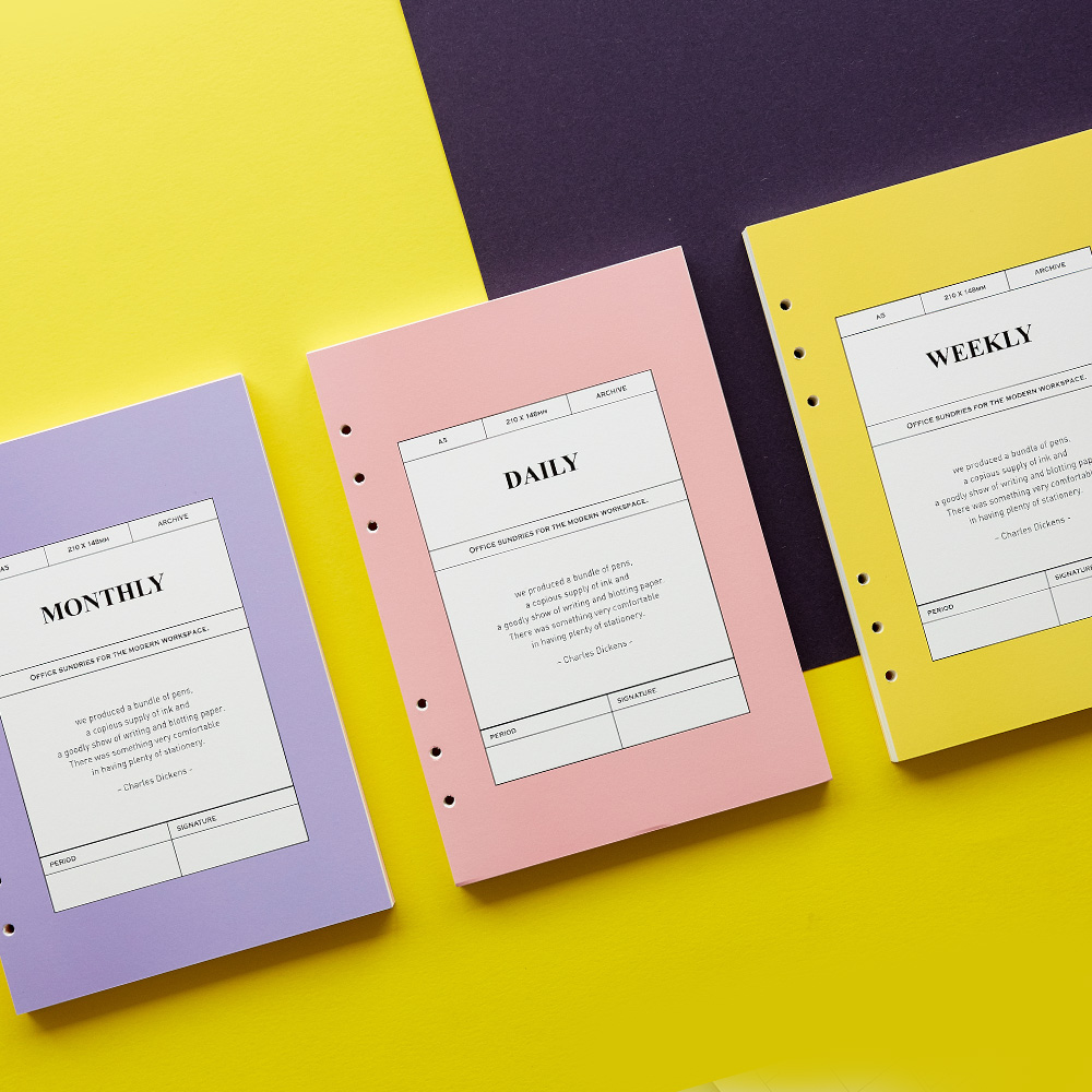 6공다이어리 속지 풀세트 A5 (먼슬리,위클리,데일리)