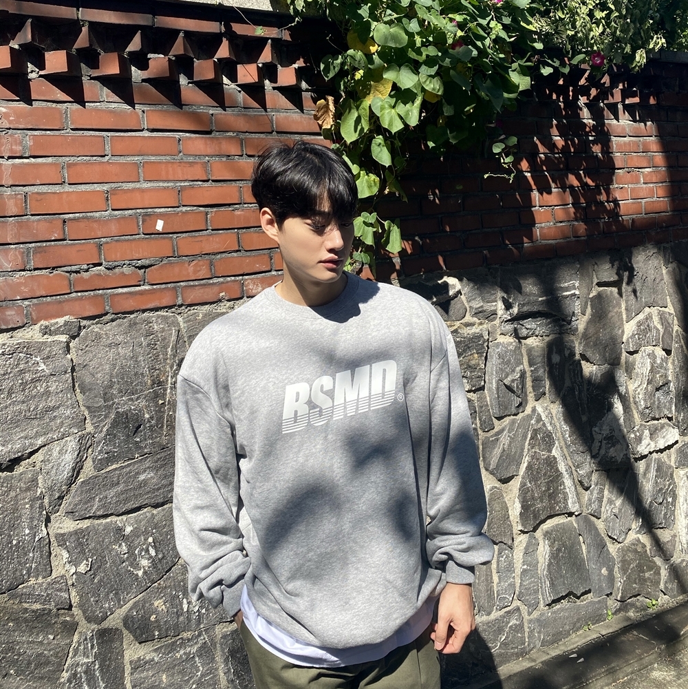 비스트모드 스카치로고 맨투맨 헬스 오버핏 짐웨어 긴팔 티셔츠 그레이 BSMD - 상세 이미지 2