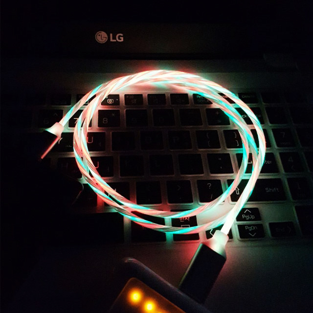 반짝반짝 케이블 고속 충전 발광 USB LED C타입 충전선 - 상세 이미지 5