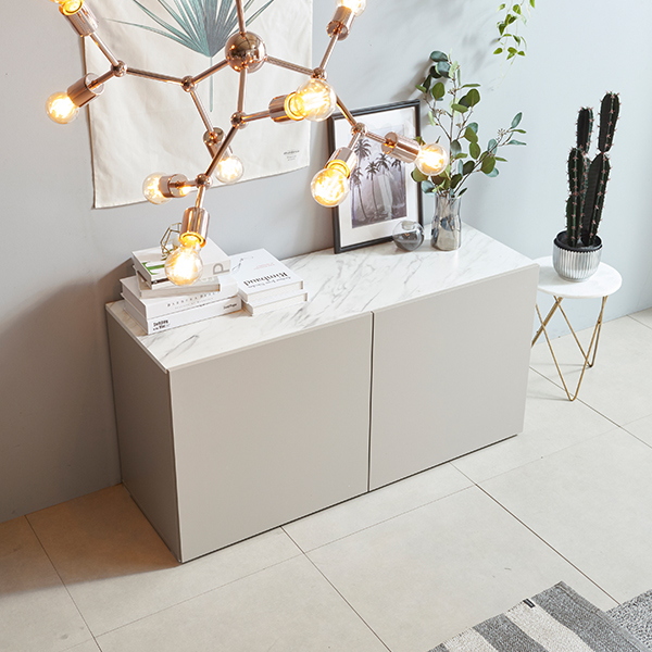 삼익가구 로맨스 1200 사이즈 대리석 상판 높은 거실장 수납장