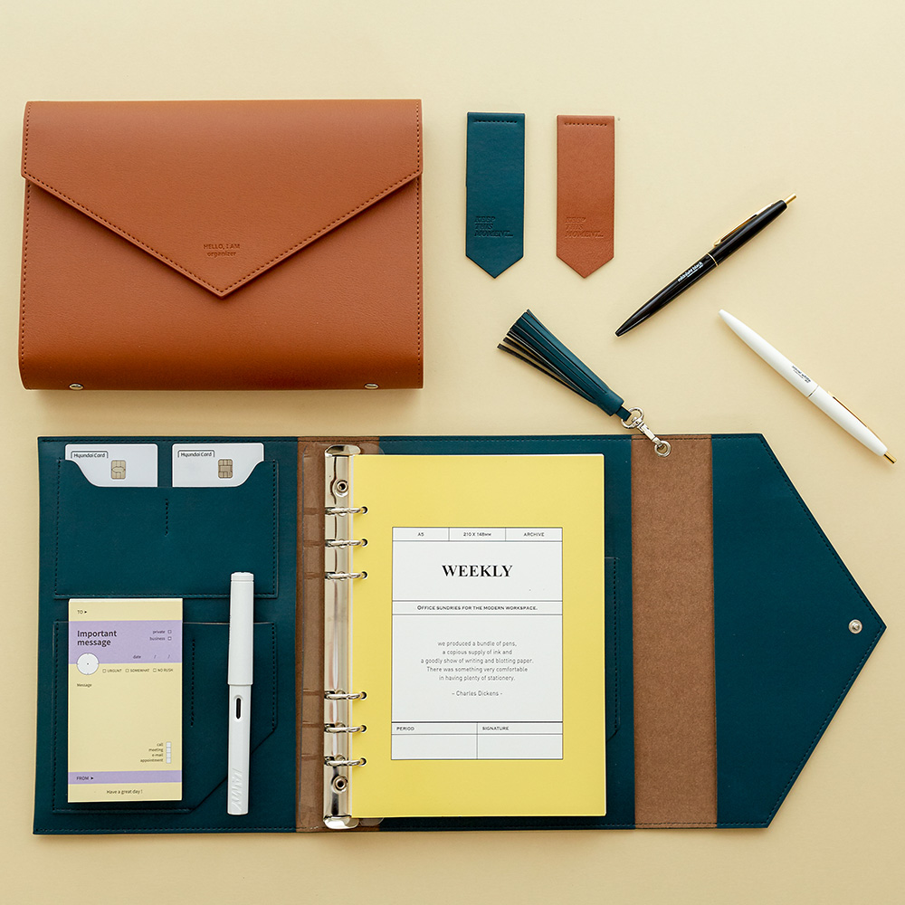 [각인가능] 클러치 6공 가죽 다이어리 커버 - A5