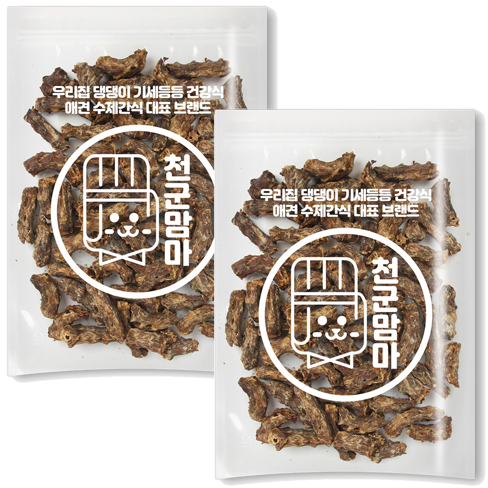 강아지수제간식 국내제조 오리목뼈, 500g, 2개
