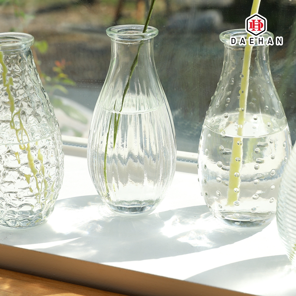 유리 화병 꽃병 인테리어 조화 튤립 디퓨저병 시약병 물방울 FV-029