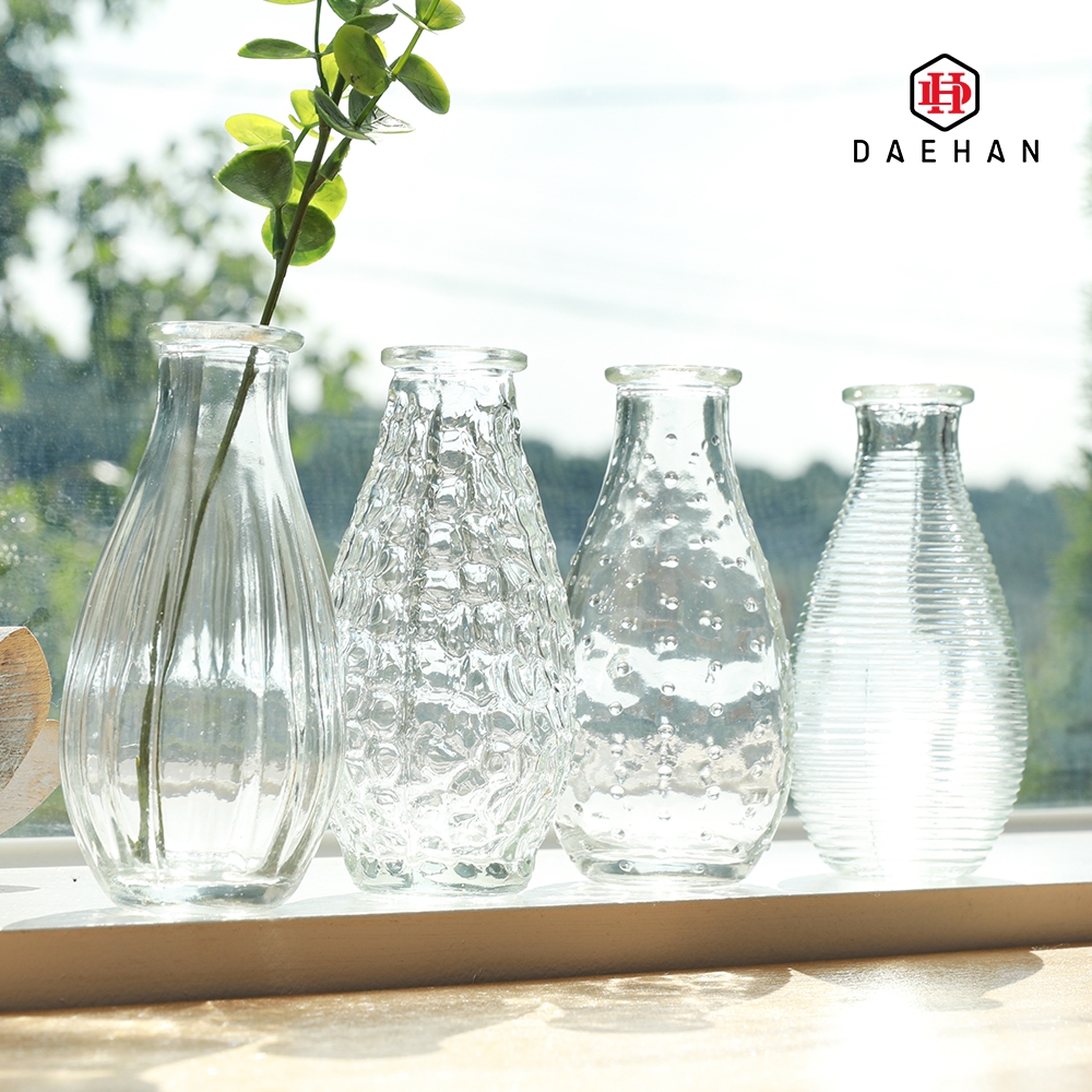 유리 화병 꽃병 인테리어 조화 튤립 디퓨저병 시약병 물방울 FV-029