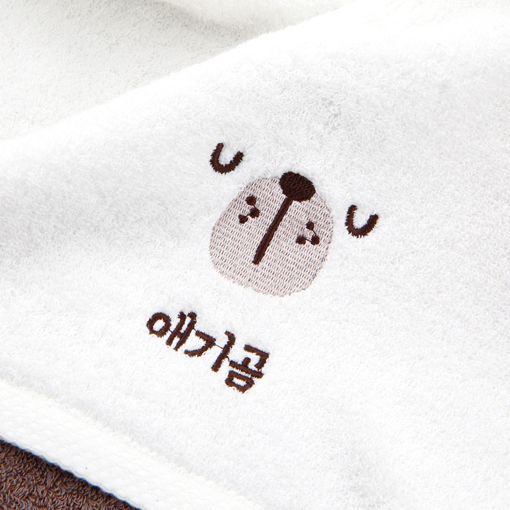[주문제작]세면타월 송월 해피페이스 곰 180g White - 상세 이미지 2