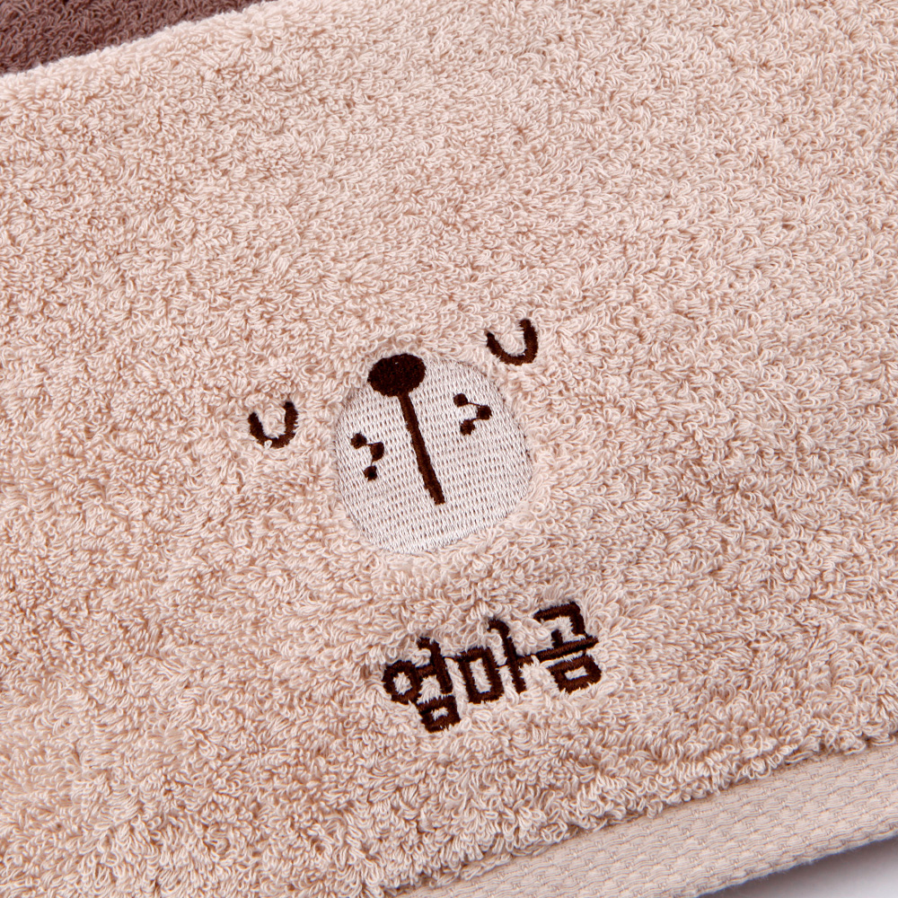 [주문제작]세면타월 송월 해피페이스 곰 180g White - 상세 이미지 3