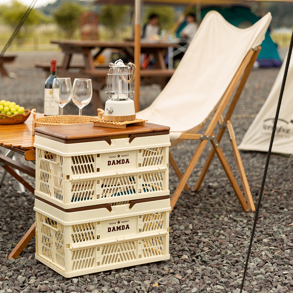 담다 접이식 폴딩바스켓 플라스틱 매장 마트 펜트리 장난감 피크닉바구니 중