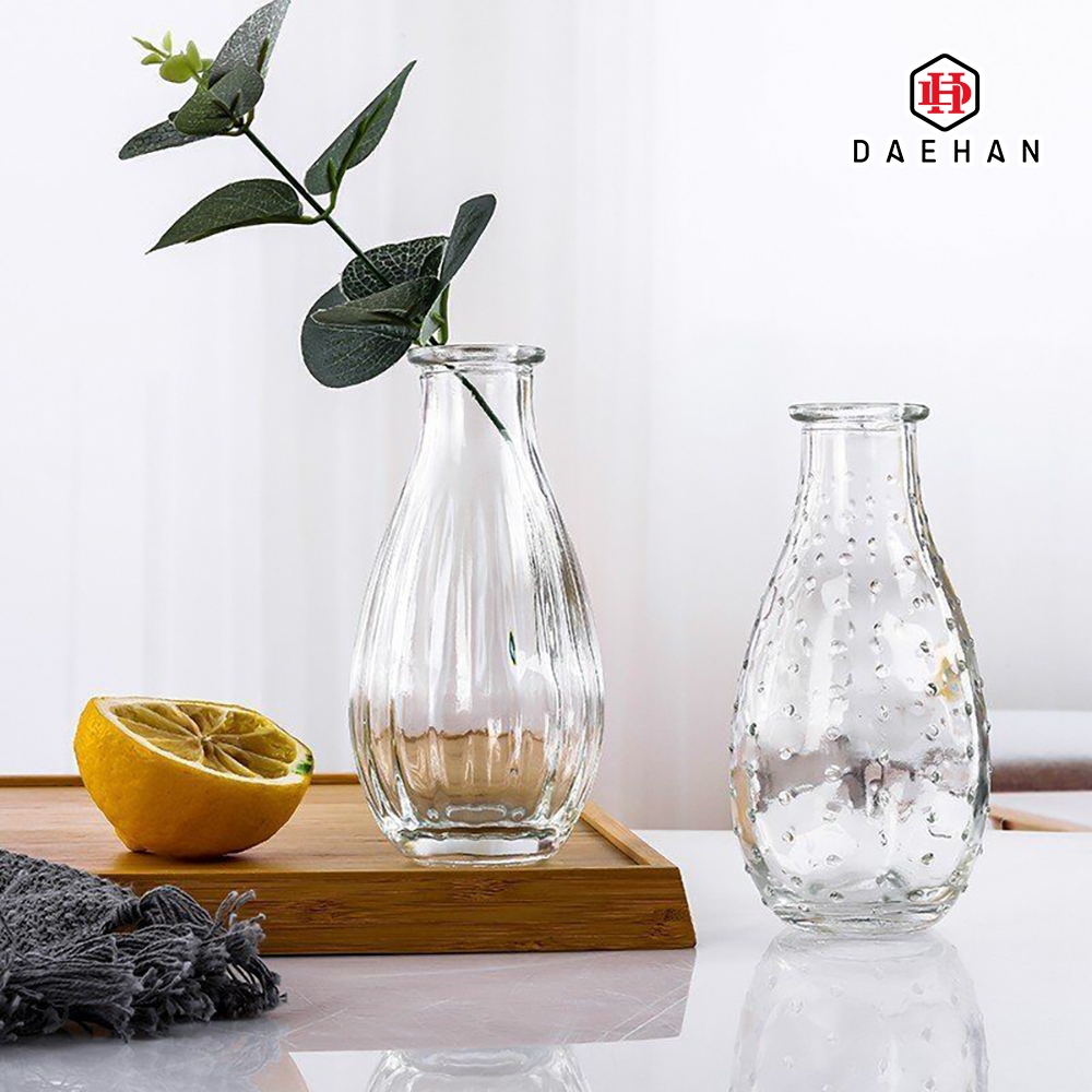 유리 화병 꽃병 인테리어 조화 튤립 디퓨저병 시약병 물방울 FV-029