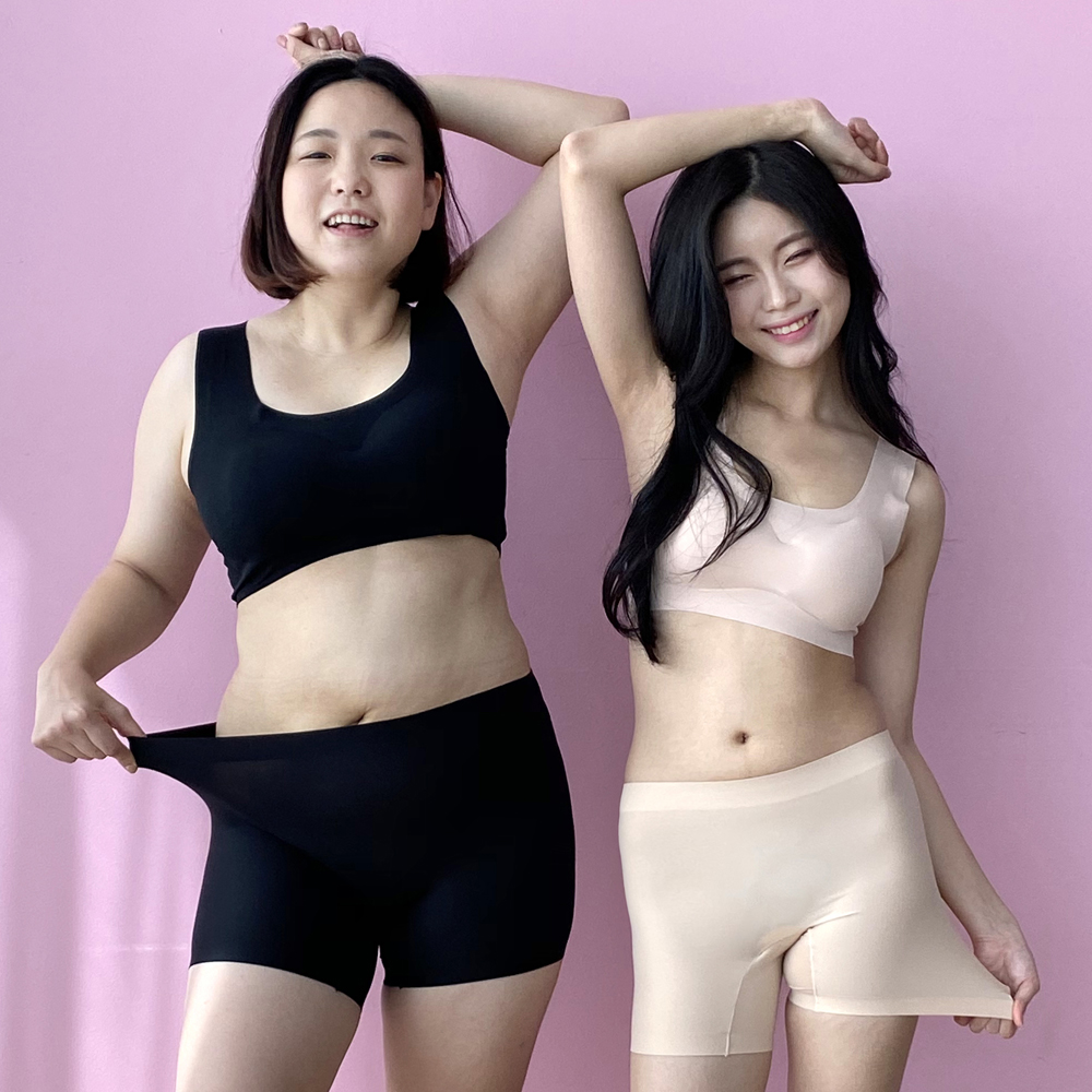 [2+1] 프리미엄 퀄리티 여성 사각 팬티 네모 심리스 노라인 드로즈 빅사이즈 이미지 3
